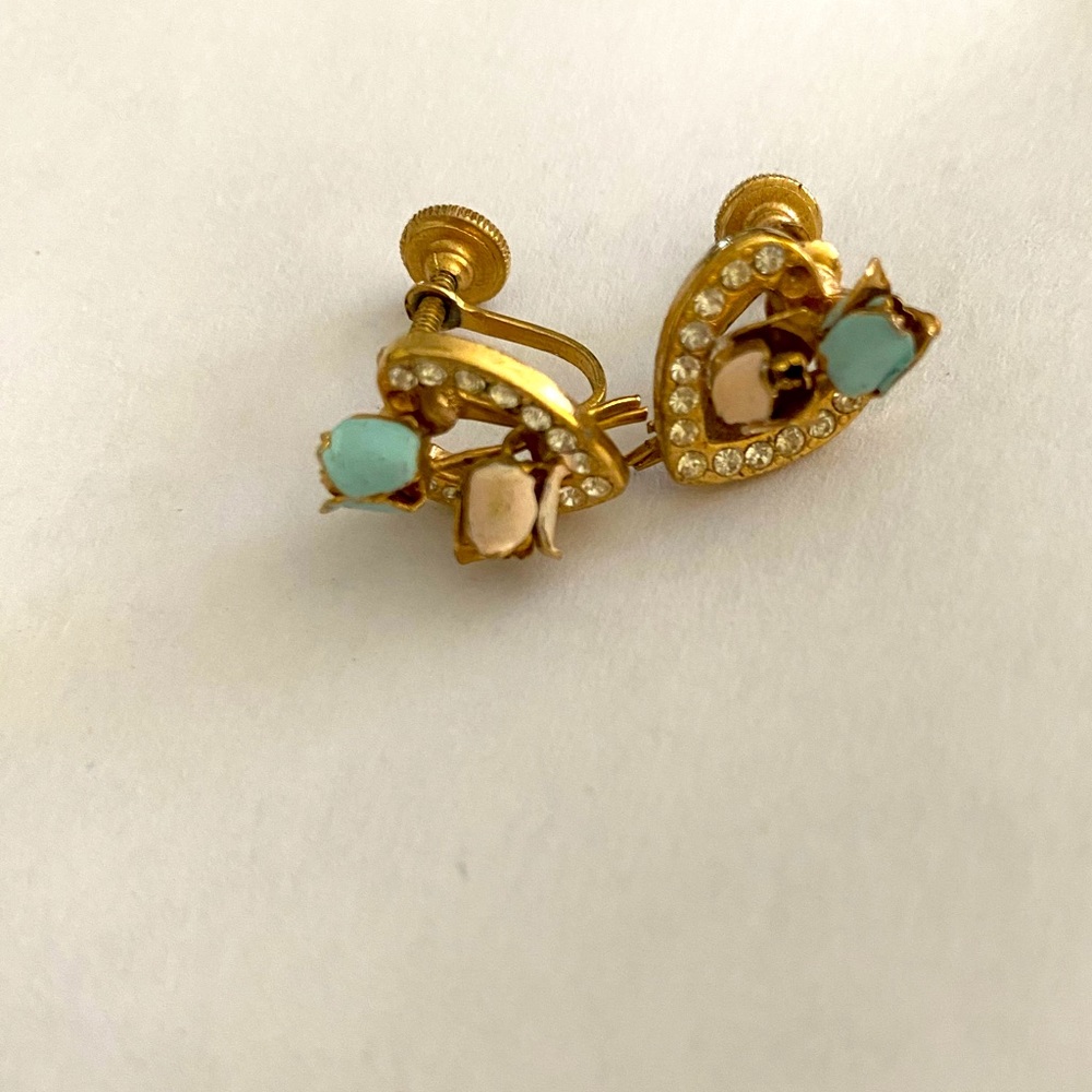 Vintage Earrings, heart shaped